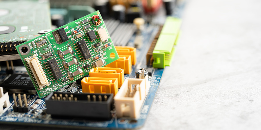 pet film application on a computer motherboard