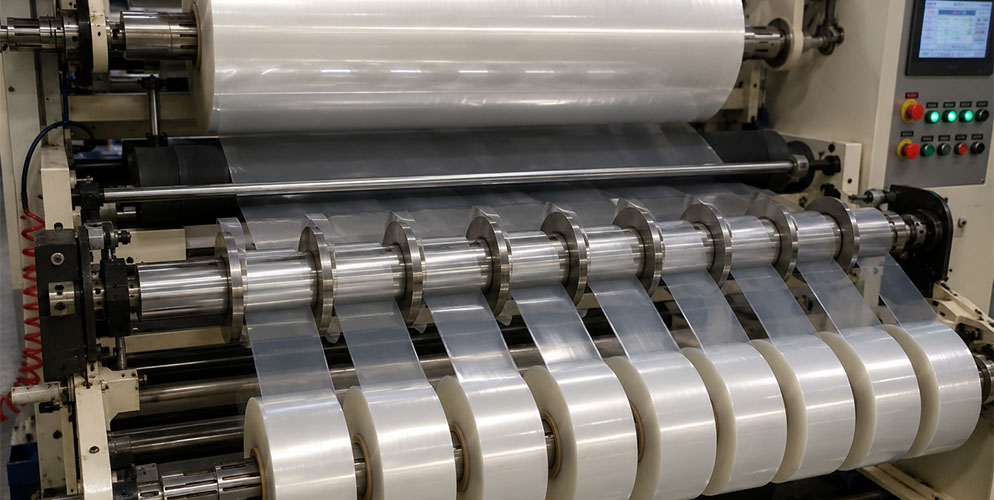 plastic film slitting